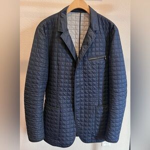 Corneliani Navy Quilted Shirt Jacket - Size 50 6R